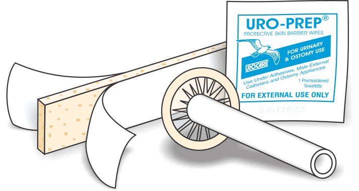 Urocare Uro - Con Texas - Style Male External Cathater Medium 30mm with 4" Tube, Urofoam - 2 Non Sterile, 1 Box(50 Pcs), 5124530 - A Medi Supplies