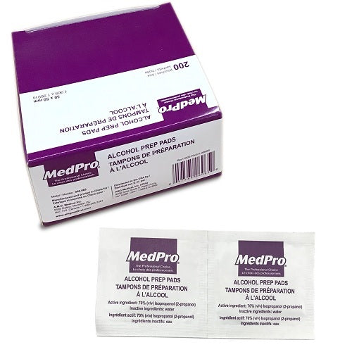 AMG Medical MedPro® Alcohol Prep Pads, 70% (v/v) Isopropanol (2-propanol), 200 each/box, 006-065