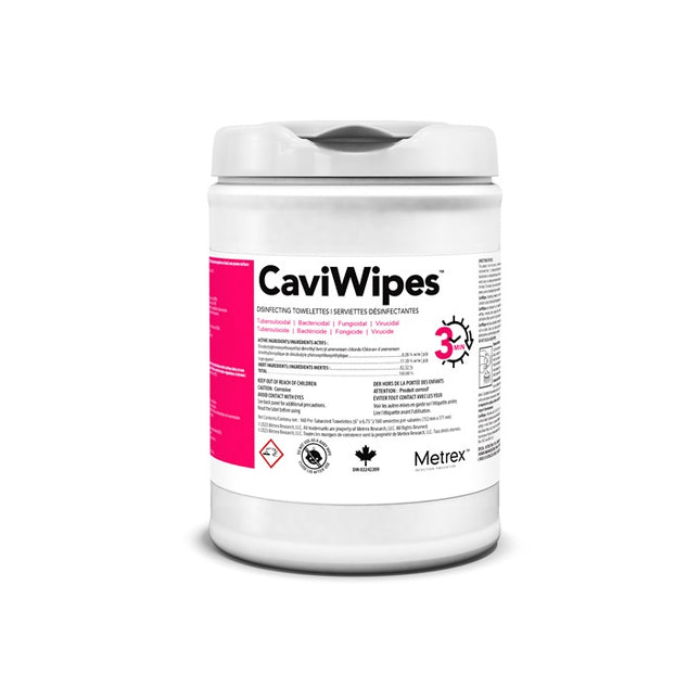 Metrex CaviWipes (6" x 6.75") Surface Disinfectanting Wipes, 160 Wipes per Canister, 12 Canister/Case 11-1100