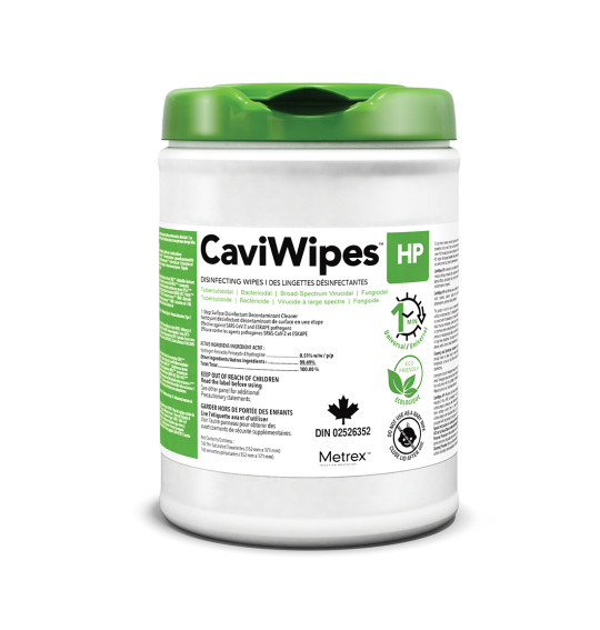 Metrex CaviWipes™ HP Surface Disinfectant Alcohol-free 6.75" x 6", 160 each/can, 12 can/case, 11-1610