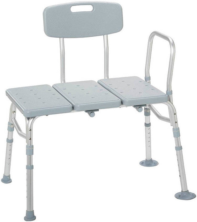 Drive Medical Plastic Tub Transfer Bench with Adjustable Backrest, 1 Each, 12011KD-1