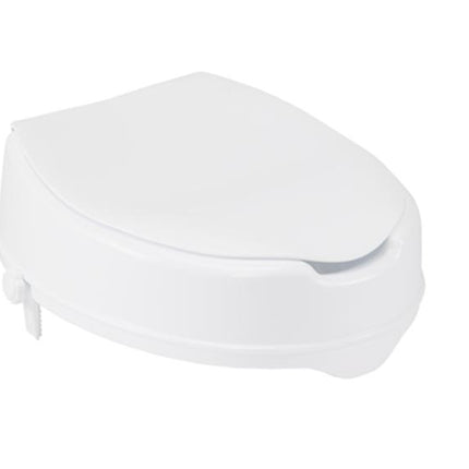 Drive Medical Raised Toilet Seat with Lock and Lid, Standard Seat, 4" , 12065