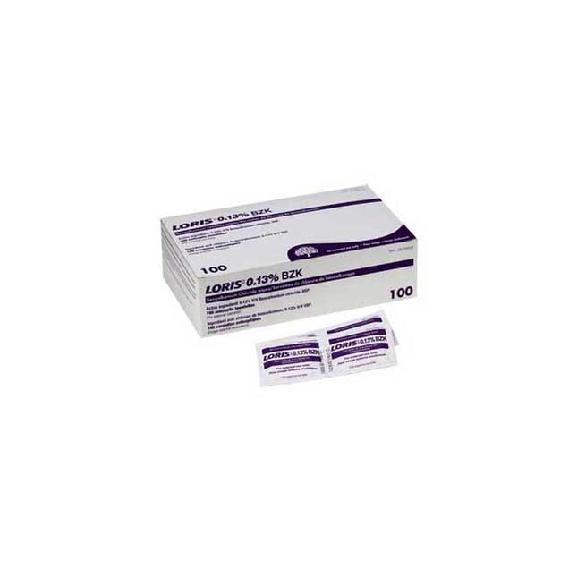 Lernapharm LORIS™ 0.13% BZK Wipe, W127mm x L200mm, Benzalkonium Chloride, 100 each/box, 126-01 / 12601