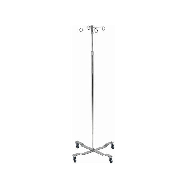 Drive Medical IV Pole, Economy, with Removable Top and Hooks, H40-82" Silver Vein, 13029