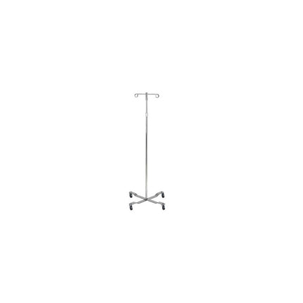 Drive Medical IV Pole, Economy, with Removable Top, Two Hook, H40-82" Silver Vein, 13033SV