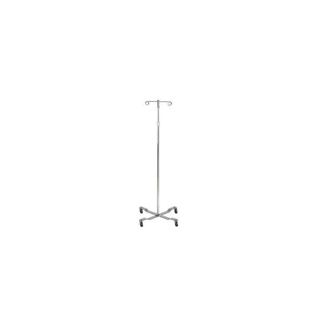 Drive Medical IV Pole, Economy, with Removable Top, Two Hook, H40-82" Silver Vein, 13033SV