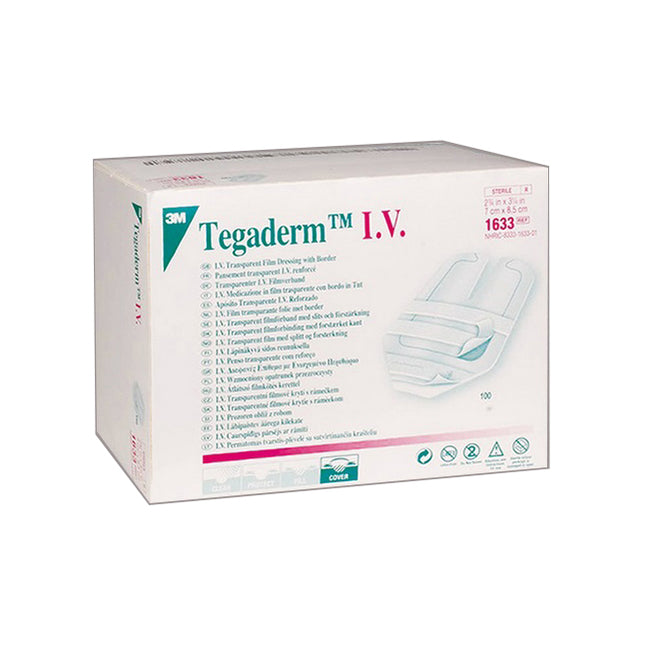 3M (Solventum) Tegaderm™ I.V. Transparent Film Dressing, 2.75" x 3.25" Sterile, 100 each/box, 1633