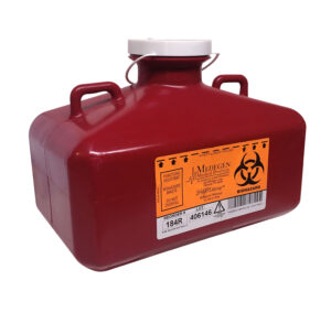 Medegen Medical Products Container Sharps 4.7qrt Red Rect, 12 each/case, 184R