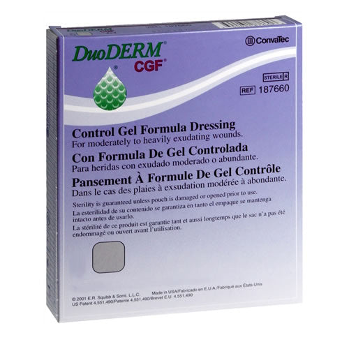 Convatec DuoDERM® CGF® Hydrocolloid Dressing, Square, 10cm x 10cm 5 each/box 187660