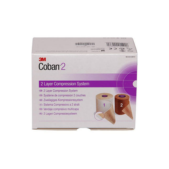 3M (Solventum) Coban™ 2 Layer, Compression System, Latex-Free, 2 roll/box, 20096