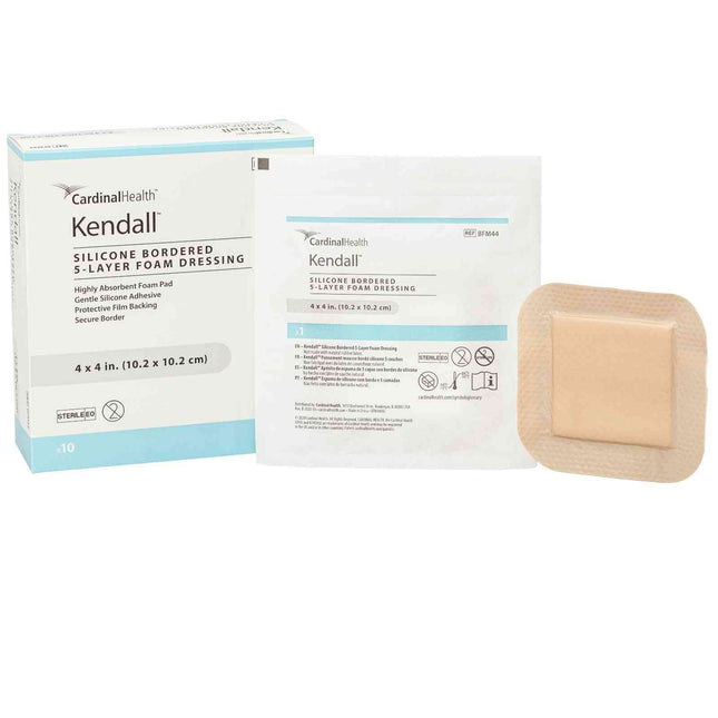 Cardinal Health Cardinal Health Silicone Bordered Foam Dressing, 5-layer, 3x3in 10 each/box, 5 box/case BFM33