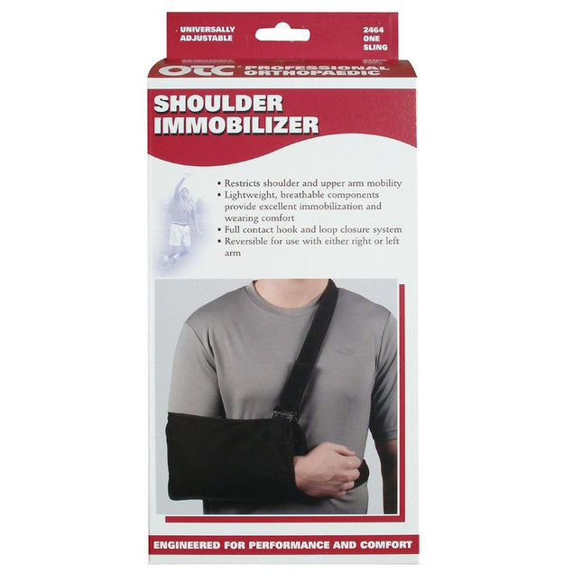 Airway OTC Medium Lightweight Shoulder Immobilizer W/ Removable Webbing L (9x18") Black, 1 Each, 2464L