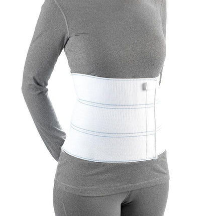 Airway OTC Minimum Universal Unisex 3-panel Binder White Small W/ Full-length Support Pull-tab Assists, 1 Each, 2513-S