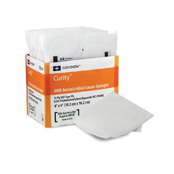 Curity AMD Antimicrobial Gauze Sponge Sterile, 4in X 4in, Sterile, 50/Box 2533