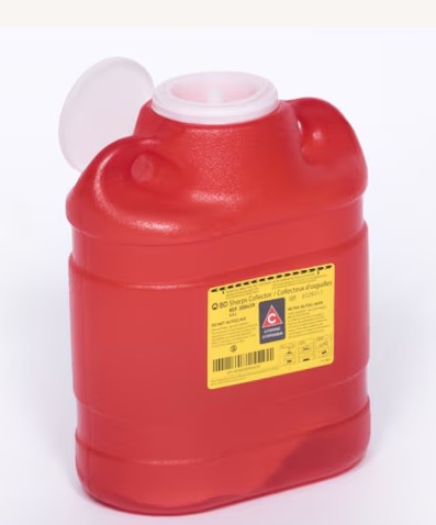 BD 72L BD™ chemotherapy sharps collector, Red, 5 each/box, 305139