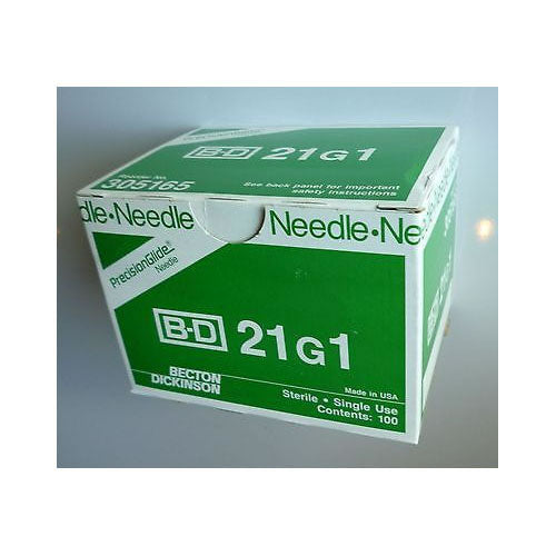 BD PrecisionGlide™ Hypodermic Needle, 21GA, 1", 100/box 10 Box/case 305165