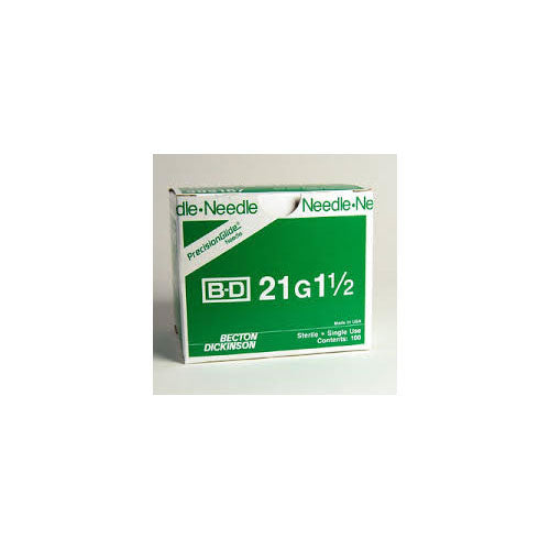 BD PrecisionGlide™ Hypodermic Needle, 21GA, 1-1/2", 100/box 10 Box/case 305167