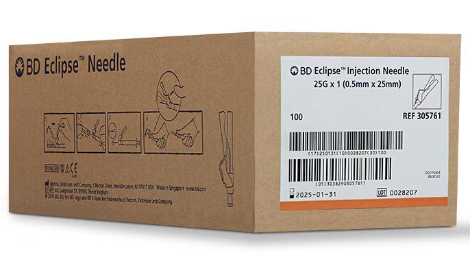 25G BD Eclipse™ 1 in. single use sterile 305761 | A Medi Supplies