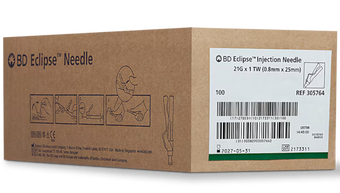 compare product 21G BD Eclipse™ 1 in. single use sterile 100 each/pack, 12 pack/case 305764