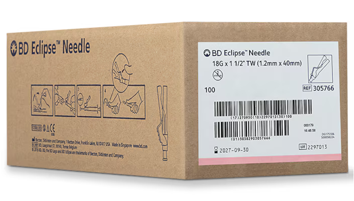 18G BD Eclipse sterile 305766