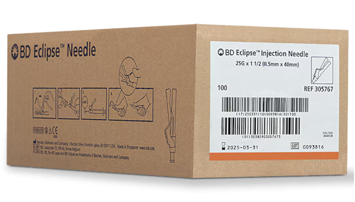 25G BD Eclipse sterile 305767- A Medi Supplies