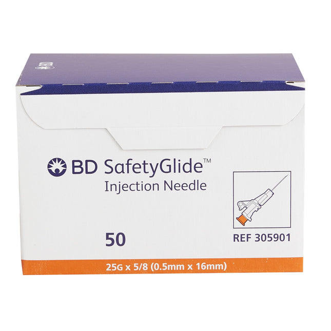 25G BD SafetyGlide™ Needle only 5/8 in. 50 each/box, 10 box/case BD 305901