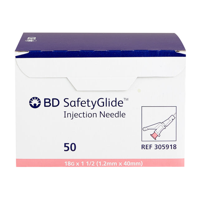 18G x 1 1/2 in. BD SafetyGlide™ Needle only 50 each/box, 10 box/case BD 305918