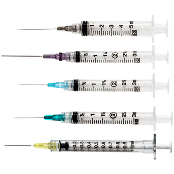 compare product BD General use Syringe with PrecisionGlide™ Detachable Needle, 3cc 25x1.5in L/L 100/box 8 box/case 309582
