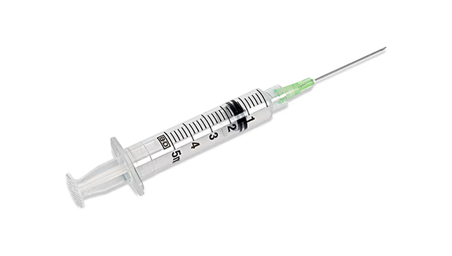 BD Syringe & Needle Hypo 5cc 21x1.5in L/L 100/box 4 Box/case 309633