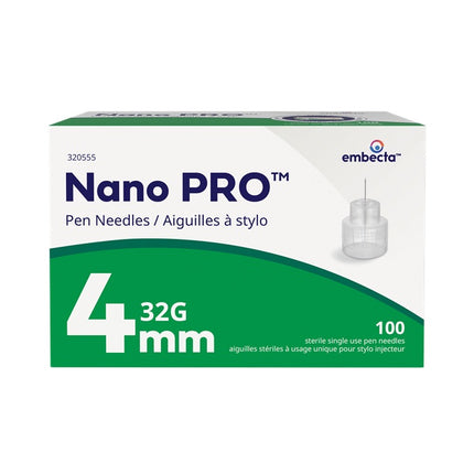 BD Nano™ PRO, Ultra-Fine™ Pen Needles, 32G x 4mm, 100 each/box, 320555