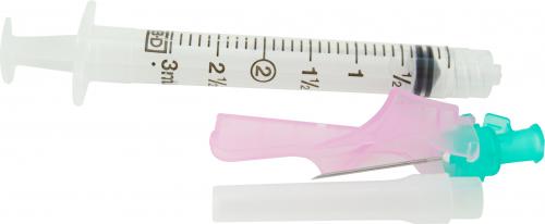 BD Syringe & Needle 3cc 21g X 1in Safety Eclipse 50/Box 6 Box/Case 305779