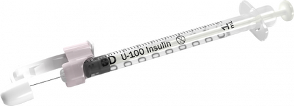 BD Syringe & Needle Insulin 1cc &&29 X 0.5in Safetyglide P54 100/box 4 Box/case 305930