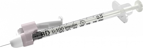 BD Syringe & Needle Insulin 0.5cc 29 X 0.5in Safetyglide P63 100/box 4 Box/case 305932