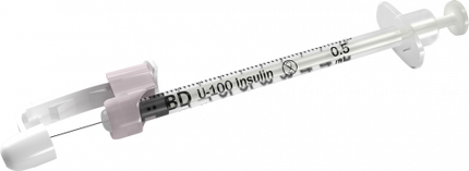 BD Syringe & Needle Insulin 0.5cc 29 X 0.5in Safetyglide P63 100/box 4 Box/case 305932