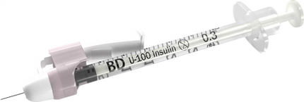 BD Syringe & Needle Insulin 3/10cc 29x 0.5in Safetyglide 100/box 4 Box/case 305935