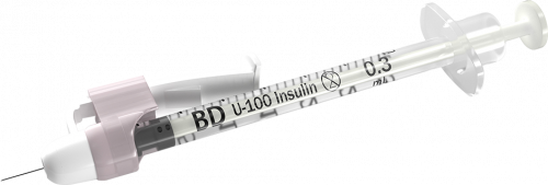 BD Syringe & Needle Insulin 3/10cc 29x 0.5in Safetyglide 100/box 4 Box/case 305935