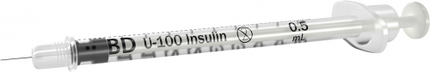 BD Syringe & Needle Insulin 0.5cc 28x0.5in Micro-fine P70 100/box 5 Box/case 329461