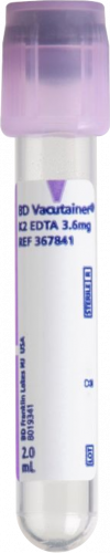 BD Tube Vacutainer Hemo+13 X 75mm 2ml Lav Plbl 100/Box 10Box/Case 367841