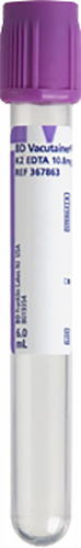BD  Tube Vacutainer Hemo+13 X 100mm 6ml Lav 100/Box 10Box/Case 367863