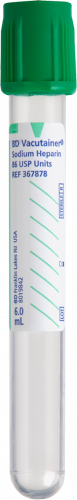 BD Tube Vacutainer Hemo+13 X 100mm 6ml Grn Plbl 100/Box 10Box/Case 367878