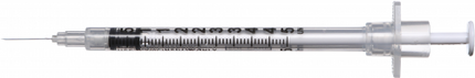 Sol-M  Syringe & Needle Insulin 0.5cc 29 X 0.5in 50u Safety Sol-care 100/box 10 Box/case 100002im