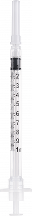 Sol-M Syringe & Needle Tb 1cc 25g X 5/8in Fixed Safety Sol-care 100/box 10 Box/case 100018IM