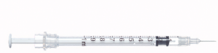 Sol-M Syringe & Needle 1cc 22g X 1.5in Fixed Needle 100/box 24 Box/case 100040IM