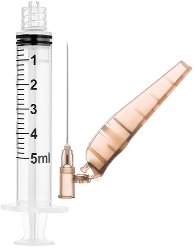 Sol-M Sol-Care 5mL Luer Lock Syringe w/Safety Needle 22G x 1 1/2", 50/box 6 box/case 52215SN