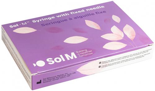 Sol-M Syringe & Needle 0.3cc 31g X 5/16in Fixed Needle 30/box 40 box/case ATS002-BX