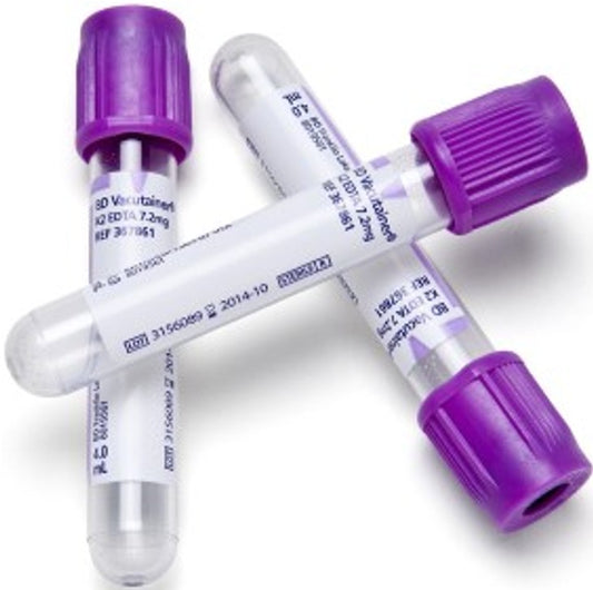 BD Vacutainer® Trace Element K2 EDTA (K2E) 5.4 mg Tube, 13x75 mm, 3.0 mL, Royal Blue Closure 100 each/pack, 10 pack/case 367777