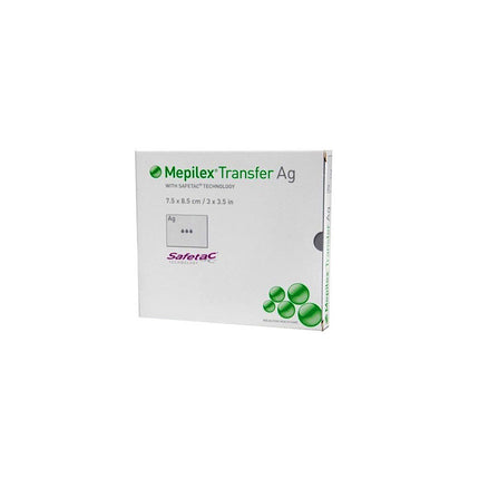 Molnlycke Health Care Mepilex® Transfer Ag Contact Layer Dressing, W8.5cm x L7.5cm 10 each/box, 7 box/case 394000