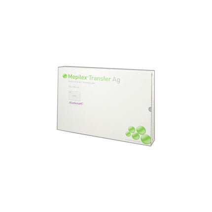 Molnlycke Health Care Mepilex® Transfer Ag Contact Layer Dressing, Antimicrobial, W15cm x L20cm 10 each/box, 5 box/case 394890-00