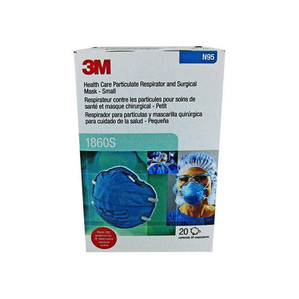 3M Health Care ( Solventum) Particulate Respirator and Surgical Mask, N95, Cone - Moulded, Small Size, Teal, 20 ea/Box, 3M1860S / 1860S - A Medi Supplies