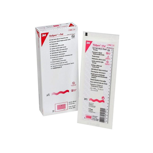 3M™ Medipore™ Soft Cloth Surgical Tape, 10cm x 25cm, Sterile 3571 - A Medi Supplies